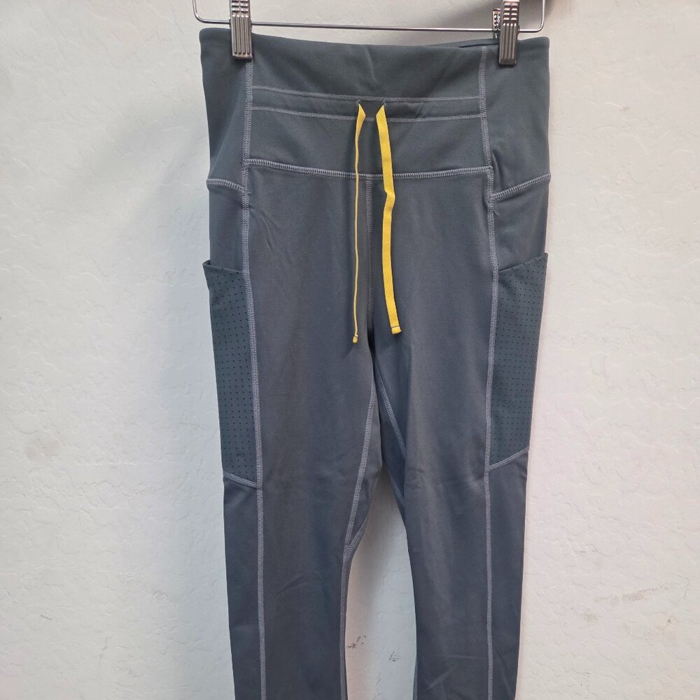 Trendy Fabletics Motion 365 Athletic Leggings Women's Gray‎ Drawstring Pockets